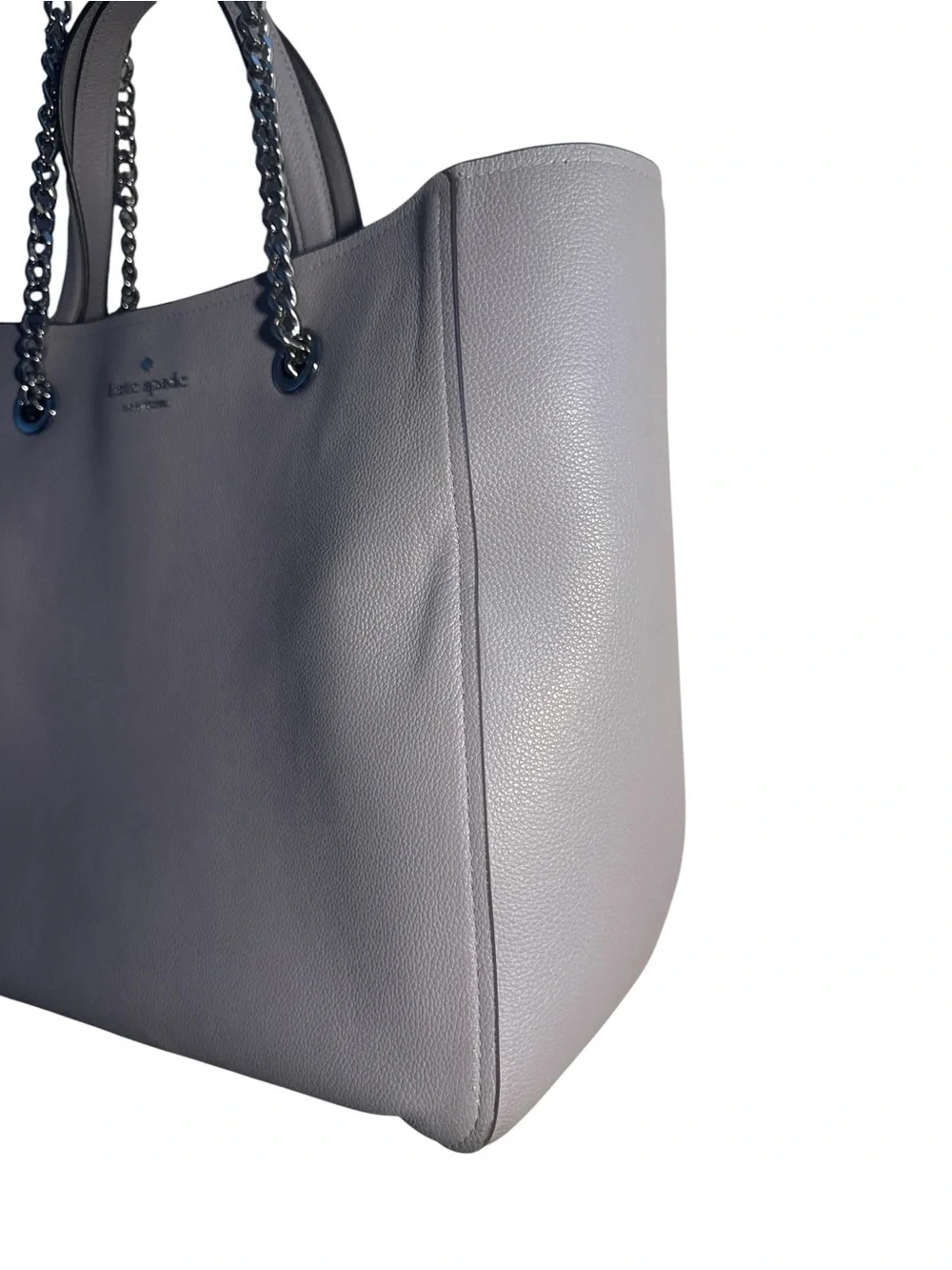 Kate Spade Gray Infinite Large Triple Compartment Leather Tote Two Way Strap